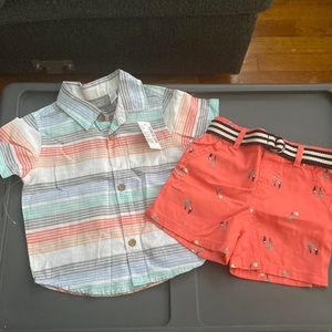 Children’s Place Boys Summer Short and Shirt Set Size 9-12M